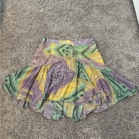 Le Superbe trifecta Paisley Patterned Green and Yellow Skirt - Picture 5 of 8